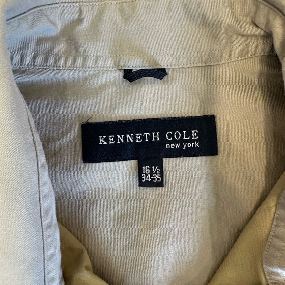 Kenneth Cole New Year Khaki Button Up, Size 16.5 (34-35) - Picture 6 of 8